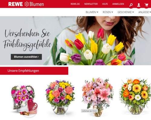 Blumenversand Anbieter Rewe - Blumen verschicken